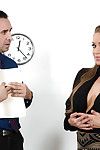 Blonde secretary Nicole Aniston fucking her boss to ease work related stress