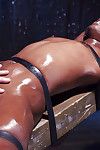 Pretty black girl Ana Foxxx masturbated in hardcore BDSM sex scene