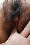 Lecherous asian slut gets her hairy pussy fingered and cocked up