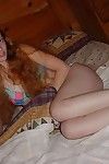 Redheaded cutie fucked in hairy pussy