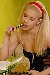Hot blonde teen writing in her diary about her sexual fantasy