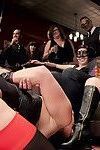 This horny bdsm party gathers around gorgeous slave aria alexander\'s last bdsm s