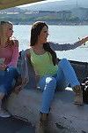 euro pulcini in denim jeans d'accordo Per trio Sesso Con lungo pene dopo selfie