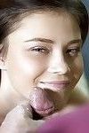 Young brunette teen gets hardcore with oldman doggystyle bang and cum on face