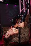 Alice lighthouse seduces in a leather corset and high boots