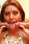 Indian slut sporting creampie after riding cock during interracial groupsex
