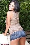 Priya anjali rai in her sexy mini jean skirt and camo tank top!