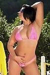 Mature latina Sheila Morena takes off bikini and exposes her puffy ass