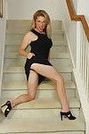 Steamy american milf felicia playing on the stairway