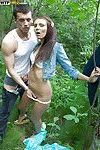 Promiscuous teenage hotties have some hardcore fun with saucy boys outdoor