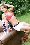 Sexy meet madden in only panties and an american flag