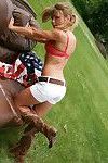 Sexy meet madden in only panties and an american flag