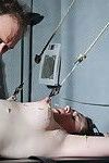 Amateur needle bdsm and private dungeon torture rack punishment