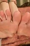 Lesbian foot fetish sex with deep strap-on anal fucking