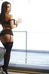 European brunette Aletta Ocean reveals her big tits in lingerie
