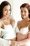 Sexy lesbians Keisha Grey and Karissa Kane revealing big natural breasts