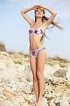 Hot teen claudia stripping off skimpy bikini outdoors