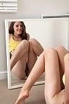 Hairy russian amateur spreading her furry pussy in the mirror