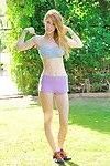 Skinny redhead teen bethany playing naked outdoors and toying pink