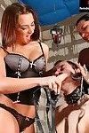 Russian mistresses strapon fuck their male slave