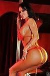Seductive babe in sexy lingerie Franceska Jaimes does some pole dancing