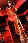 Seductive babe in sexy lingerie Franceska Jaimes does some pole dancing