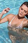 Abby Kreuz einweichen nass in sheer BABY rosa Micro Bikini