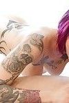 Busty tattoed redhead Anna Bell Peaks sucks Mick Blue & rides his big cock