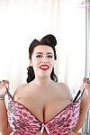 Big-tit European brunette Leanne Crow is demonstrating her boobs