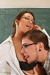 Sexy milf teacher fucks a student after class