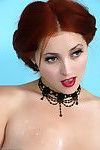 Redhead beauty lucy vixen strips from her dressing gown and vintage lingerie
