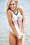 Blonde beach babe Kayla Rae Reid posing nude for Playboy centerfold