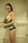 Showering busty girl