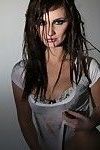 Lily carter sliding off her dripping wet white tshirt