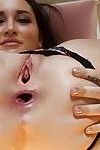 Topless brunette chick Gabriella Paltrova pinching her own nipples