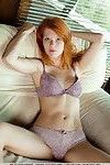 Freckled ginger teen Mia Sollis loves stripping out of sexy lingerie