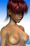 3d toon with short red hair