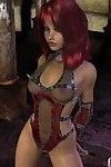 Sexy redhead dominatrix toon babe