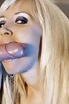 Blonde pornstar Karlie Simon taking filthy MMF double penetration