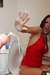 Big titted Kourtney Kane in heels gets covered in cum in sticky group sex