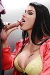 Brunette beauty Peta Jensen having puffy pussy fingered and licked out