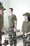 Sexy babe in military uniform Jackie Daniels got her slit drilled