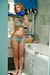 Horny amateur redhead Emily B getting dressed after a steamy shower