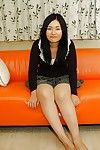 Hairy pussy brunette Megumi spreading her asian hairy pussy