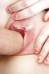 Close up hardcore screwing of shaved vagina with creampie by Cynthia Thomas