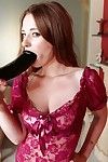 Cock-hungry amateur seductress pleasing her shaved cunt with sex toys