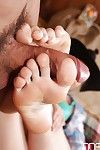 Hardcore blonde Lola in to some foot fetish and pussy fucking action