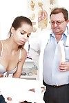 Shy brunette sweetie gets her pink pussy properly examed by a naughty doctor