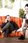Yhivi wearing latex maid uniform dominated by Steven St Croix in hot BDSM