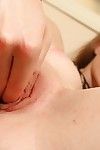 Fuckable blonde amateur stripping down and fingering her hungry slit